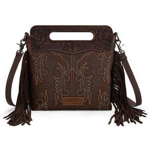 Wrangler Purse Western Fringe Crossbody Bags Floral Tooled :D